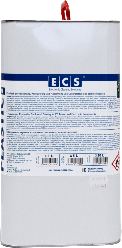 Стойкое защитное и изолирующее конформное покрытие ECS Urethane Clear, 5л