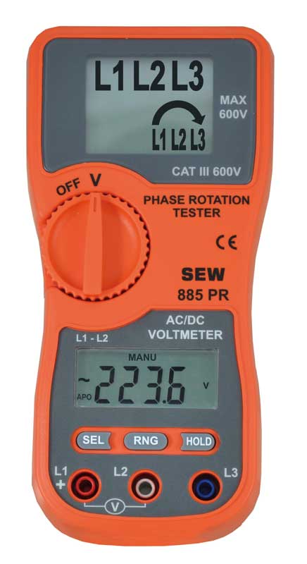 Индикатор порядка чередования фаз с вольтметром SEW 885 PR